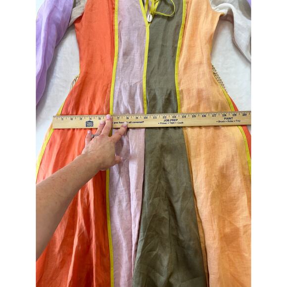 Zimmermann Lola Panelled Maxi Dress Womens 0 / 4 US Multicolor Belted Seashells - Picture 10 of 16